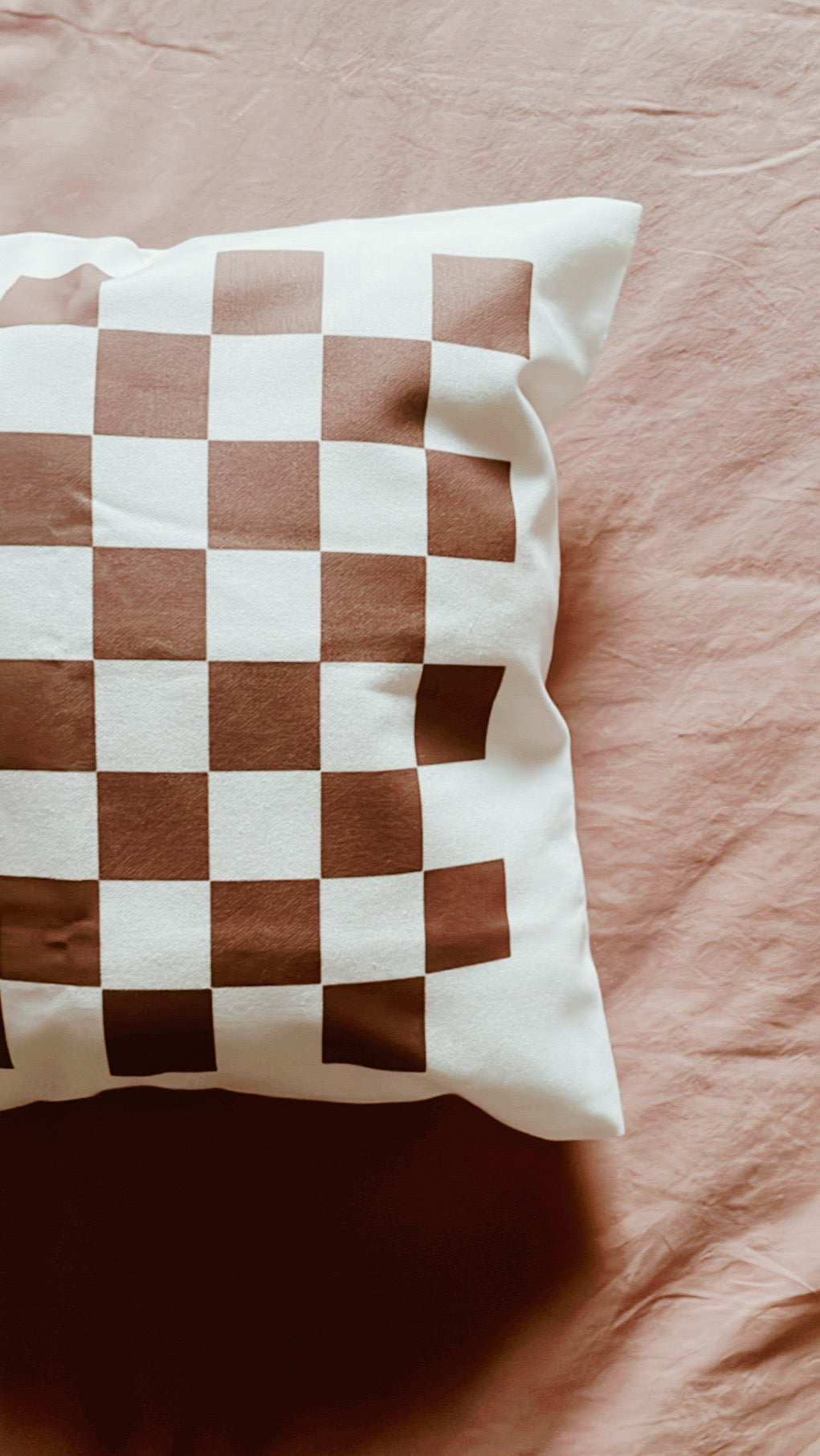 Chocolate Checkerboard cushion cover.