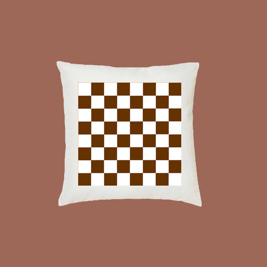 Chocolate Checkerboard cushion cover.