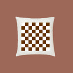 Chocolate Checkerboard cushion cover.