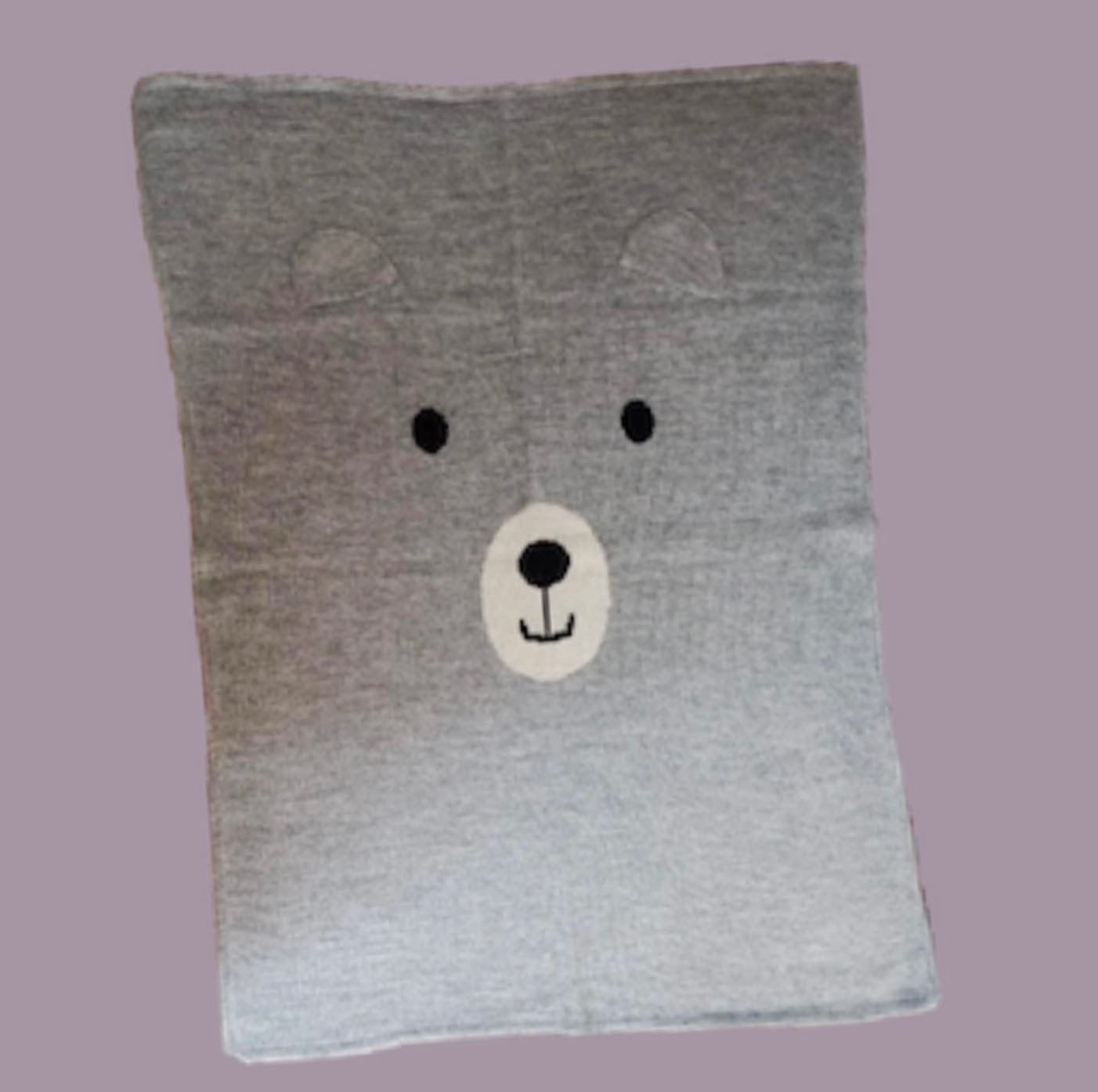 Grey bear blanket